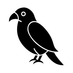 Silhouette of a small bird with rounded body and beak