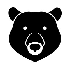 Illustration of a solid black bear standing on four legs