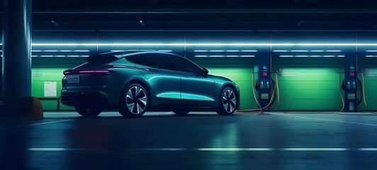 Car Parking Blue And Green