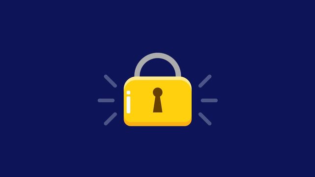 Lock icon symbol vector animation