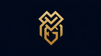 Fototapeta premium Golden metallic beer logo shaped like a hop flower on black background, luxury and premium branding design. Concept: Premium beer branding, elegant logo design, luxury brewery identity, and modern alc