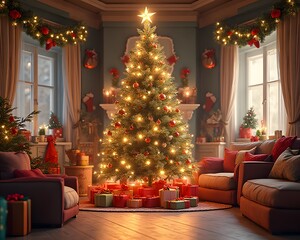 christmas tree with gifts