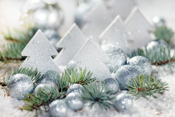 Christmas Background with Bokeh Lights and Gift Boxes