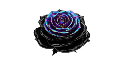 Black Rose with Iridescent Purple and Blue Center iridescent rose