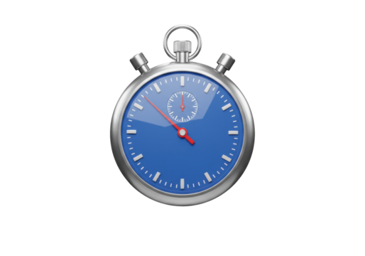 Classic stopwatch PNG isolated on transparent background, timing device for sports and time management