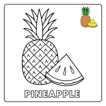 Pineapple Cute Fruit Children Coloring Page