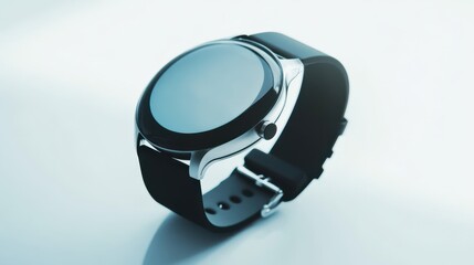 Modern smartwatch in sleek design on a light surface showcasing advanced technology