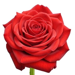 Close-up of a vibrant red rose with detailed petals