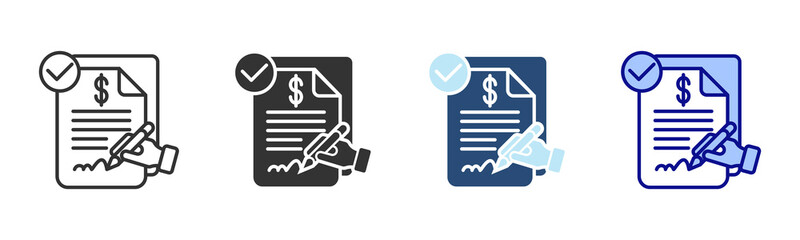 Contract Icon Set. Designed In Multi Style