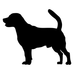 Dog Silhouette Flat Design Vector 