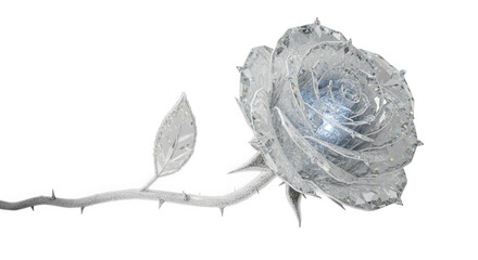 Crystal Rose with Diamond Accents and Thorns diamond rose