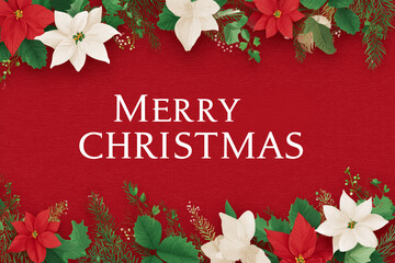 A card with the words “Merry Christmas.” 