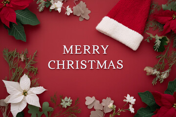 A card with the words “Merry Christmas.” 