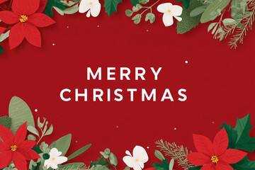 A card with the words “Merry Christmas.” 