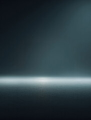 Abstract dark background with a luminous floor. Ideal for product presentation, design mockups, or conceptual art. Creates a dramatic, minimalist, and modern atmosphere.