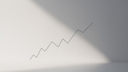 Graph line showing upward trend on a light background with shadowing effects