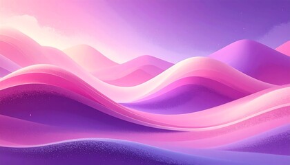 Abstract, flowing landscape of layered, soft curves in shades of pink and purple under a light, cloudy sky. A serene, dreamy vibe