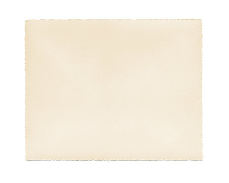 Vintage 1940s Blank Cream Wedding Invitation Card with Deckled Edge – Authentic Aged Ephemera - Elegant Paper Stationery