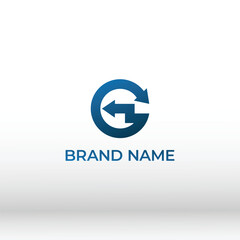 Circular G Letter Logo with reverse Arrows