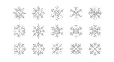 Fototapeta premium set of vector snowflakes. Isolated on a white background. 