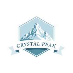 Hexagon Crystal Peak Mountain Adventure Logo