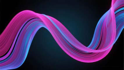 Neon pink and blue wave pattern