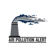 Industrial Chimney Air Pollution Alert Icon