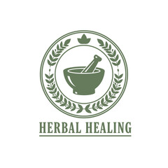 Classic Herbal Healing Medicine Laurel Logo