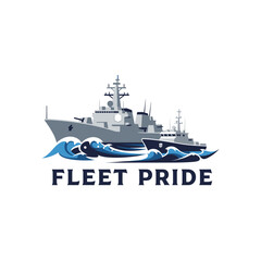 Warship Frigate Naval Fleet Pride Logo