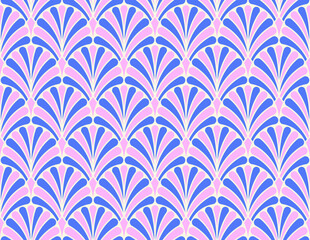Cute seamless art deco pattern. Modern abstract vector background. Geometric floral texture.