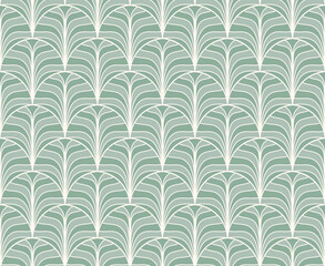 Abstract seamless pattern with art deco floral element. Geometric vector background.