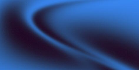 Glowing abstract wave on blue black grainy gradient background with noise texture and soft blur layout
