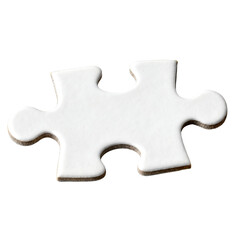 Fototapeta premium Single white jigsaw puzzle piece representing challenge and key solution for connection and problem solving alone