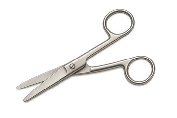 Surgical scissors instrument made from metal on transparent background
