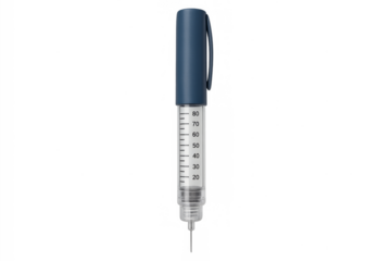 Insulin pen for diabetes injection on transparent background