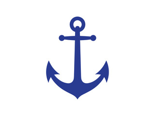 Elegant blue anchor icon for nautical designs and branding projects, perfect for ocean themed events or maritime businesses, clean and modern design
