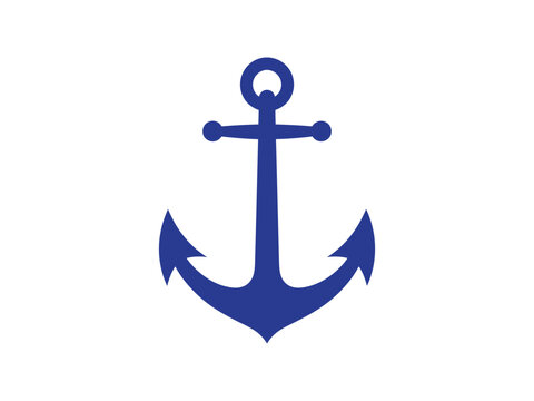 Elegant blue anchor icon for nautical designs and branding projects, perfect for ocean themed events or maritime businesses, clean and modern design