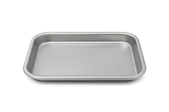 Stainless steel baking tray empty kitchen utensil