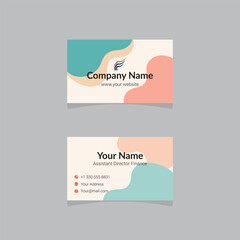 Modern abstract pastel business card design for corporate branding