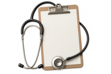Stethoscope and clipboard representing medical health care concepts
