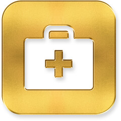 Shiny Gold First Aid Kit Icon