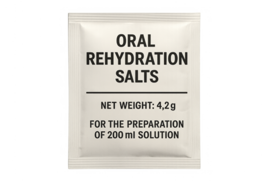 Oral rehydration salts sachet for dehydration treatment