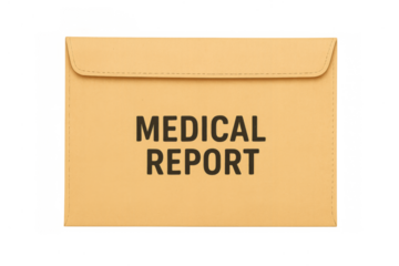 Medical report envelope containing health record documents