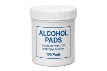 Alcohol pads container for first aid and medical use