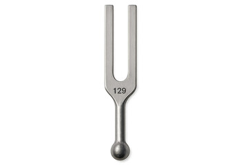 Obraz premium Tuning fork frequency 129 hertz producing sound vibration