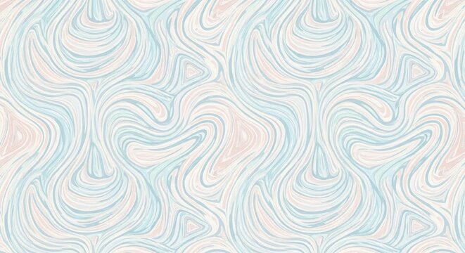 A pastel-colored abstract pattern with swirling, wavy lines in soft pastel colors.