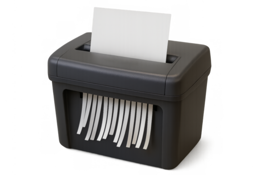 Paper shredder destroying documents for security and privacy