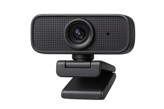 Black webcam recording video for online communication