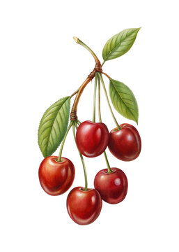 Ripe red capulin cherries bunch healthy fruit food photography detail fresh produce photography