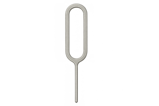 Sim card eject tool for smartphone tray, transparent background